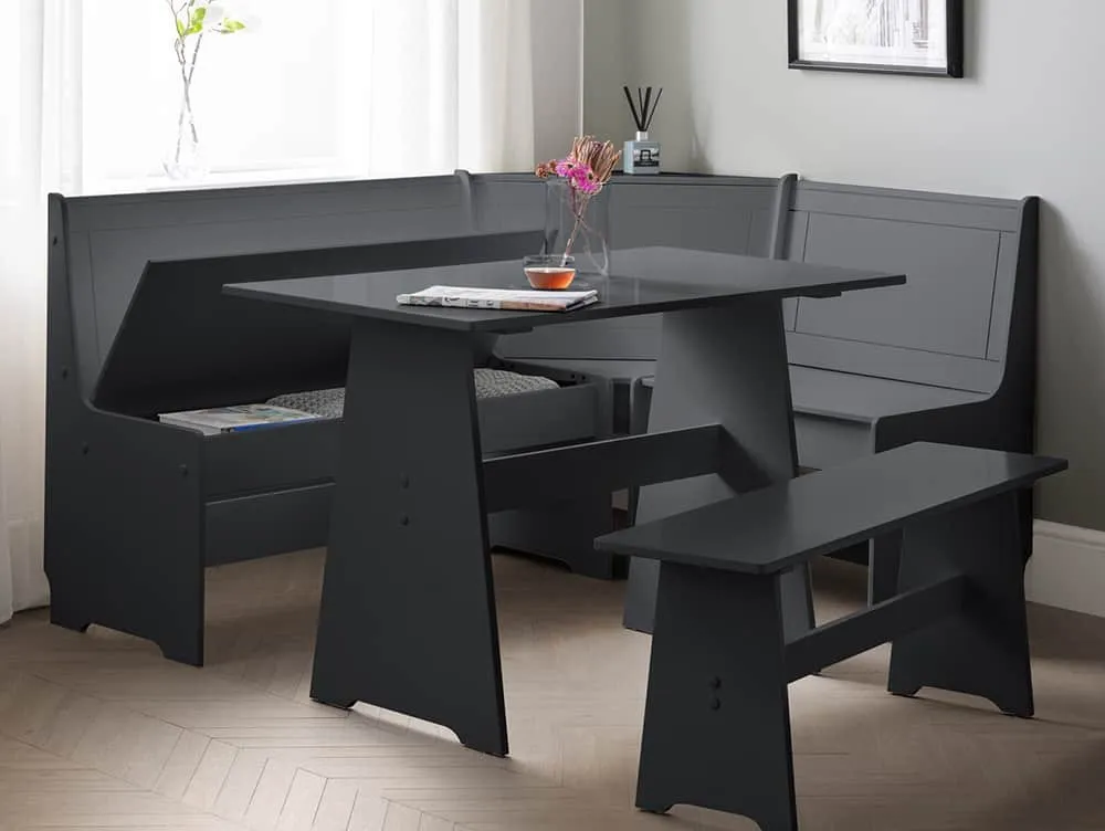 Julian Bowen Julian Bowen Newport 109cm Anthracite Corner Dining Set