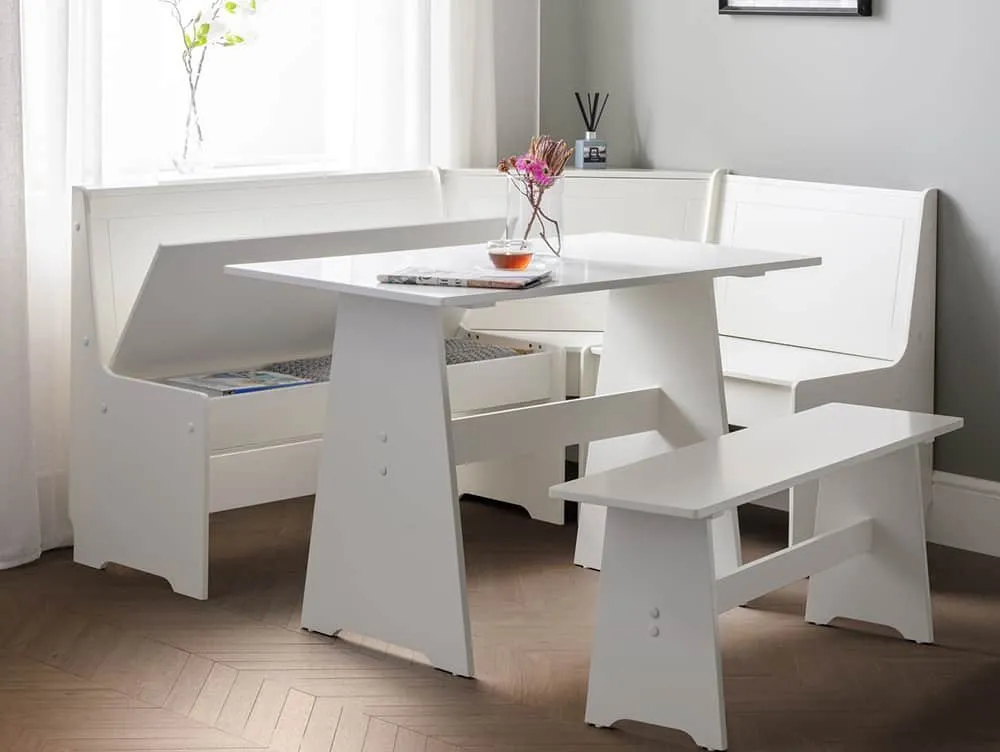 Julian Bowen Julian Bowen Newport 109cm Surf White Corner Dining Set