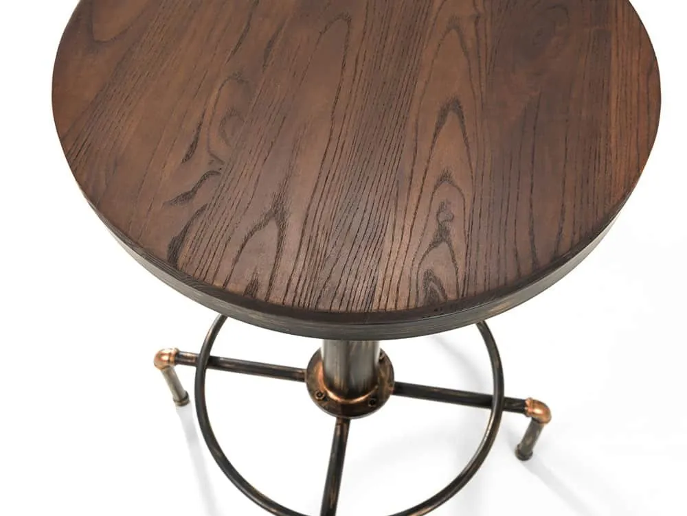 Julian Bowen Julian Bowen Rockport 66cm Rustic Elm and Copper Bar Table