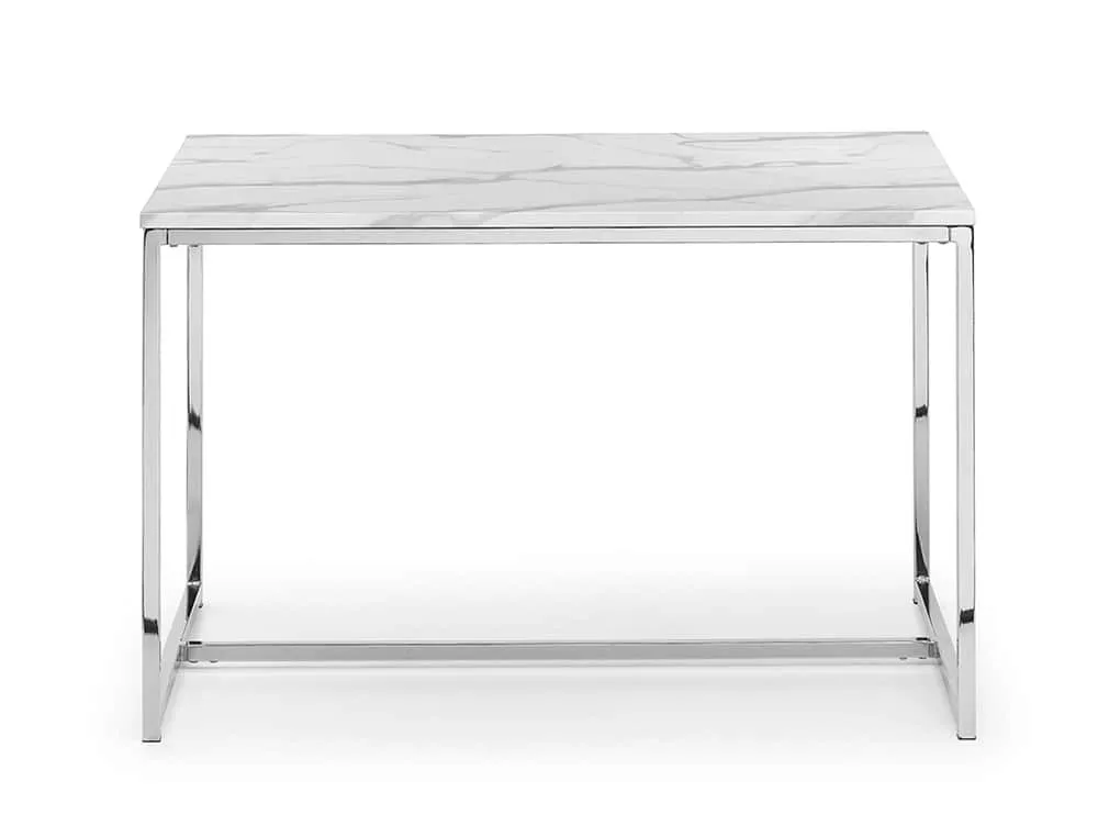 Julian Bowen Julian Bowen Scala 120cm Marble Effect and Chrome Dining Table