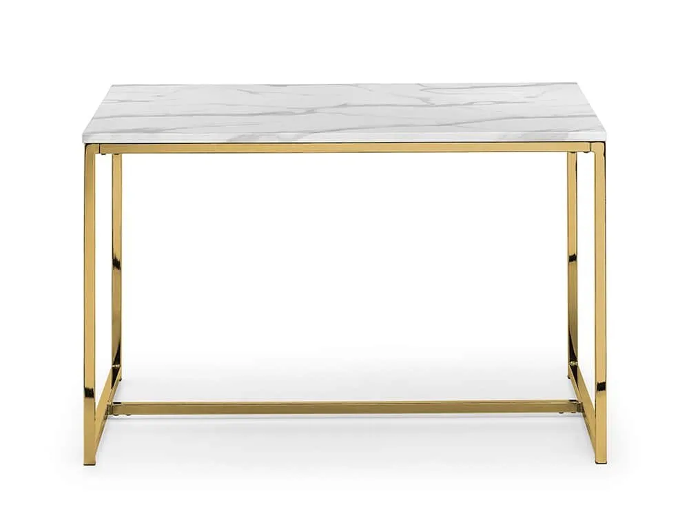 Julian Bowen Julian Bowen Scala 120cm Marble Effect and Gold Dining Table