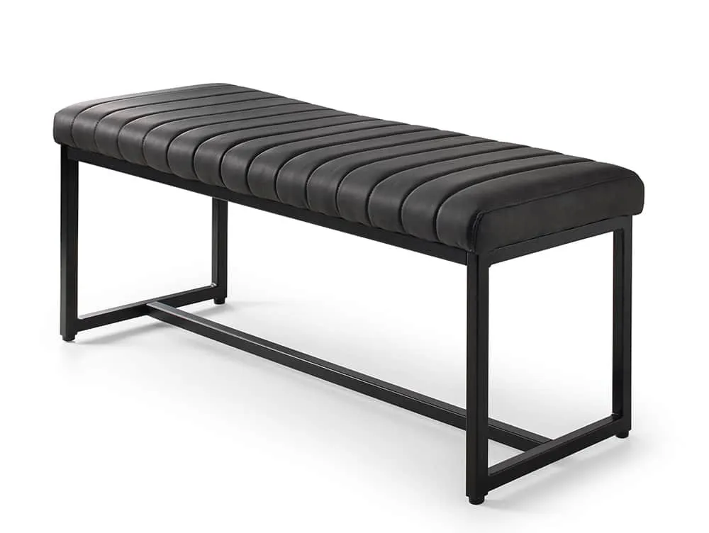 Julian Bowen Julian Bowen Soho 121cm Black Faux Leather Dining Bench