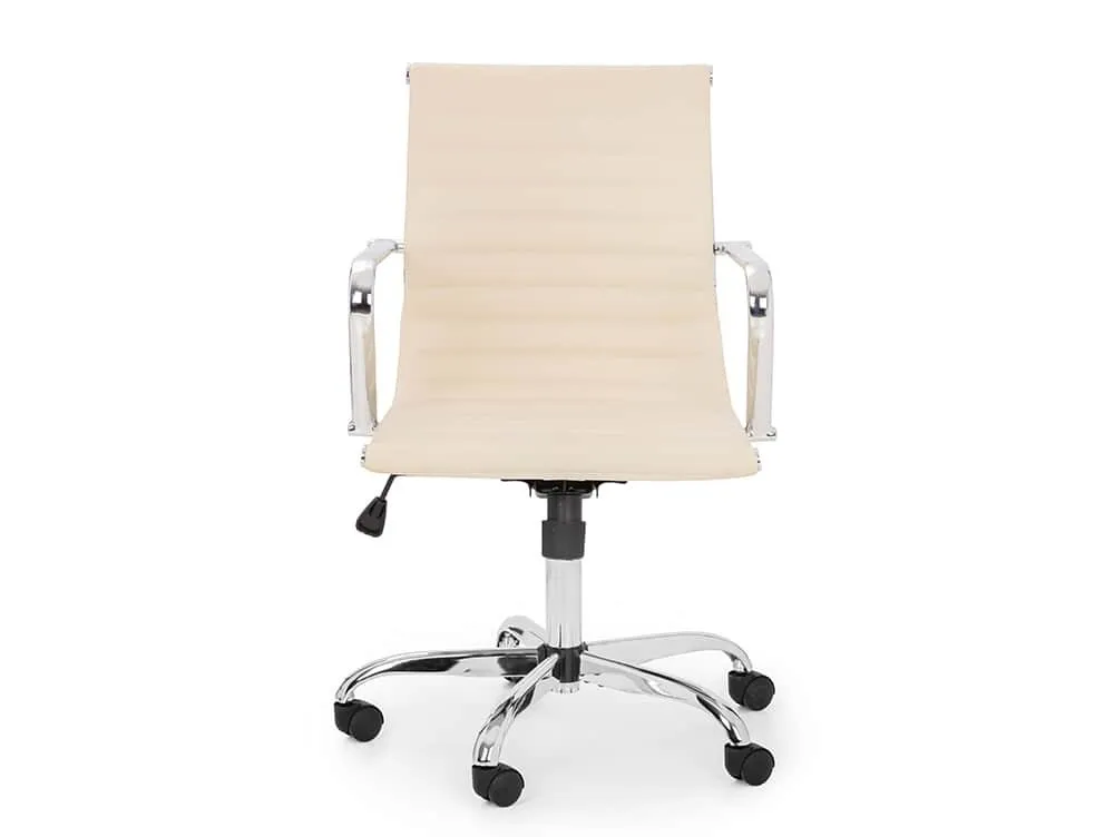 Julian Bowen Julian Bowen Gio Ivory Faux Leather and Chrome Office Chair