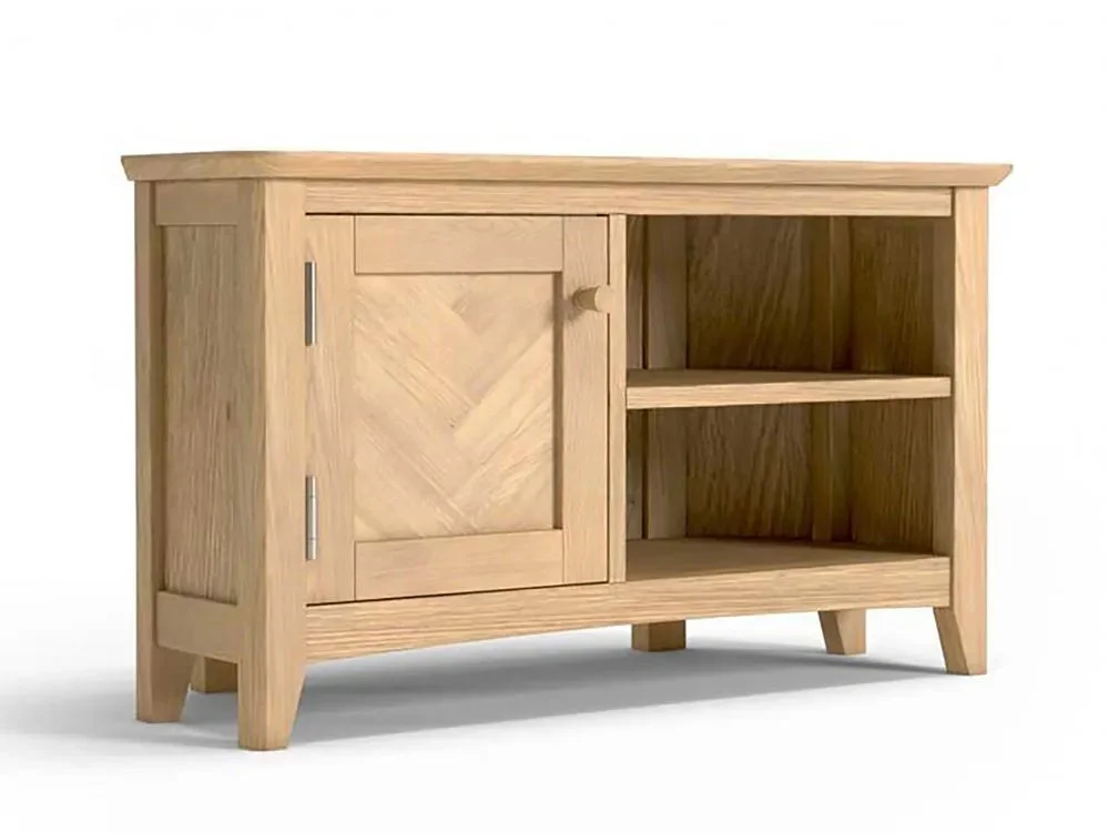 Archers Clearance - Archers Oslo 1 Door Light Oak Wooden Corner TV Cabinet