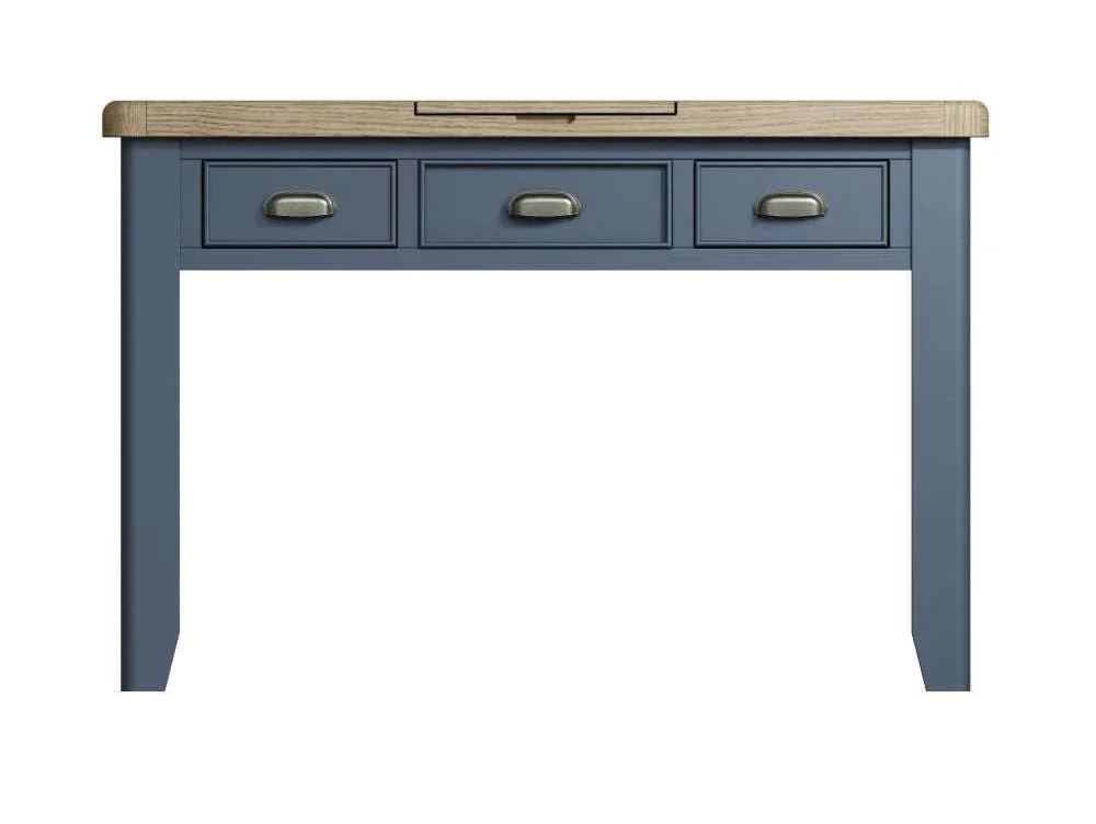 ASC ASC Hudson Oak and Blue 3 Drawer Dressing Table