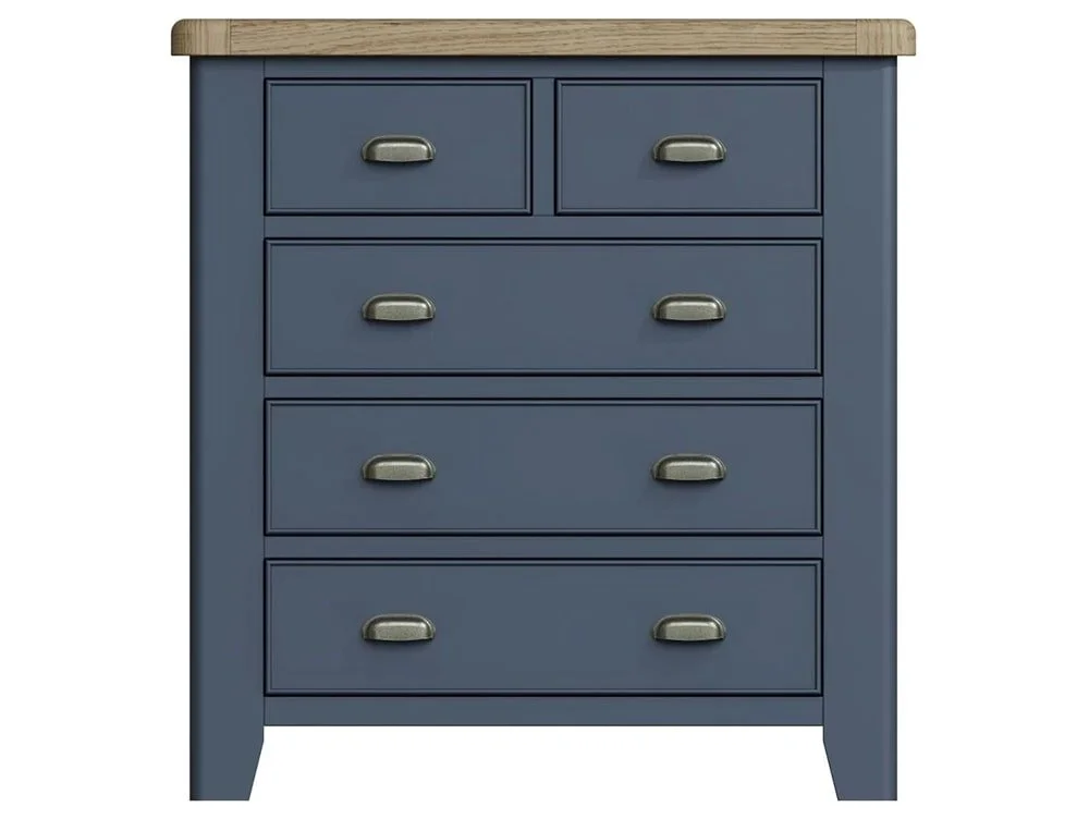 ASC ASC Hudson Oak and Blue 3+2 Drawer Chest of Drawers