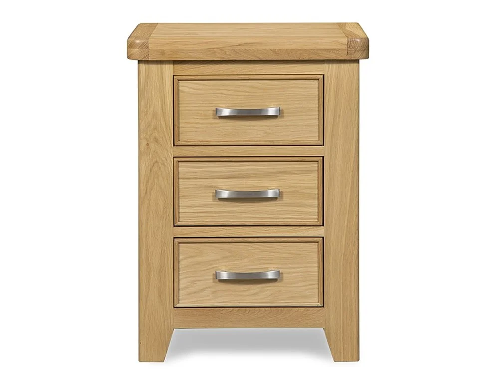 ASC ASC Selkirk 3 Drawer Oak Wooden Small Bedside Table (Assembled)