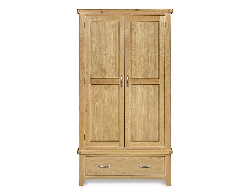 ASC ASC Selkirk 2 Door 1 Drawer Oak Wooden Double Wardrobe (Part Assembled)