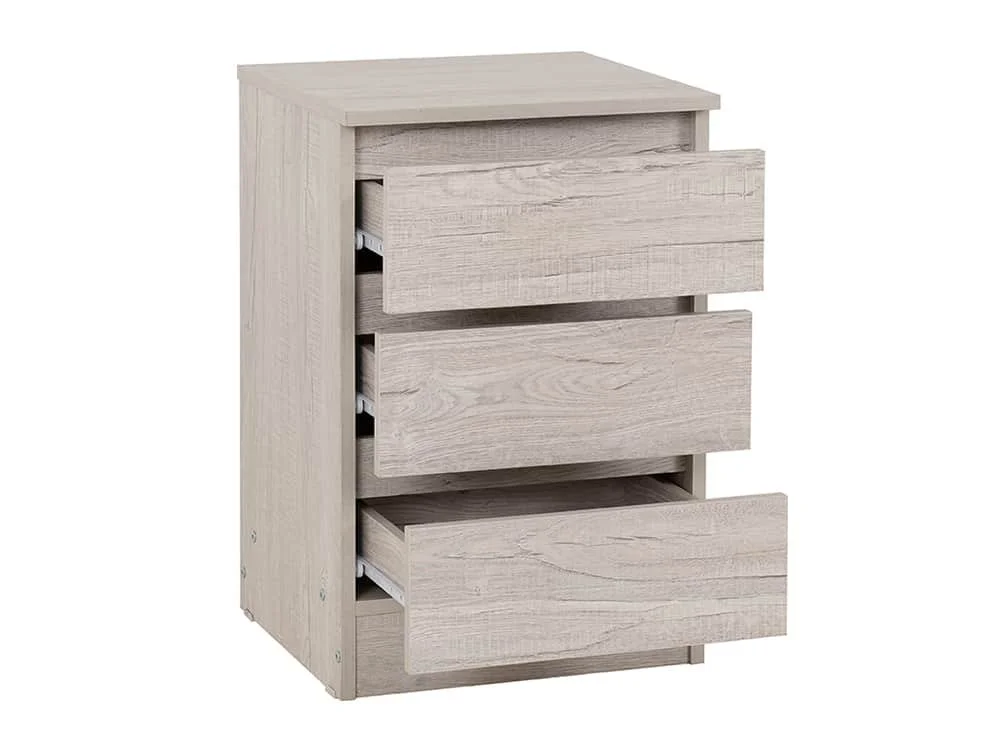 Seconique Seconique Malvern Urban Snow 3 Drawer Bedside Table