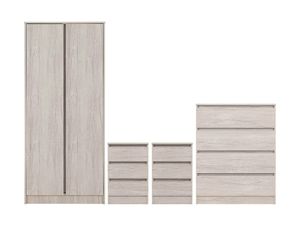 Seconique Seconique Malvern Urban Snow 4 Piece Bedroom Furniture Package