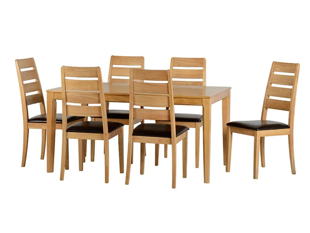 Seconique Seconique Logan Oak Dining Table and 6 Chair Set