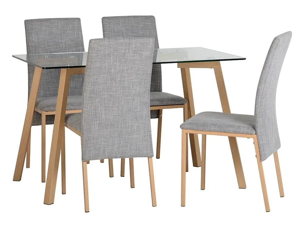 Seconique Seconique Morton Glass Dining Table and 4 Chair Set