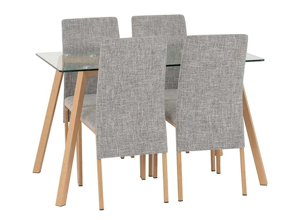 Seconique Seconique Morton Glass Dining Table and 4 Chair Set