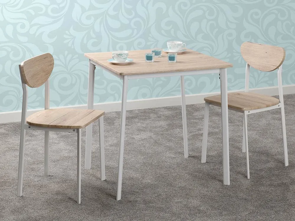 Seconique Seconique Riley White and Oak Dining Table and 2 Chair Set