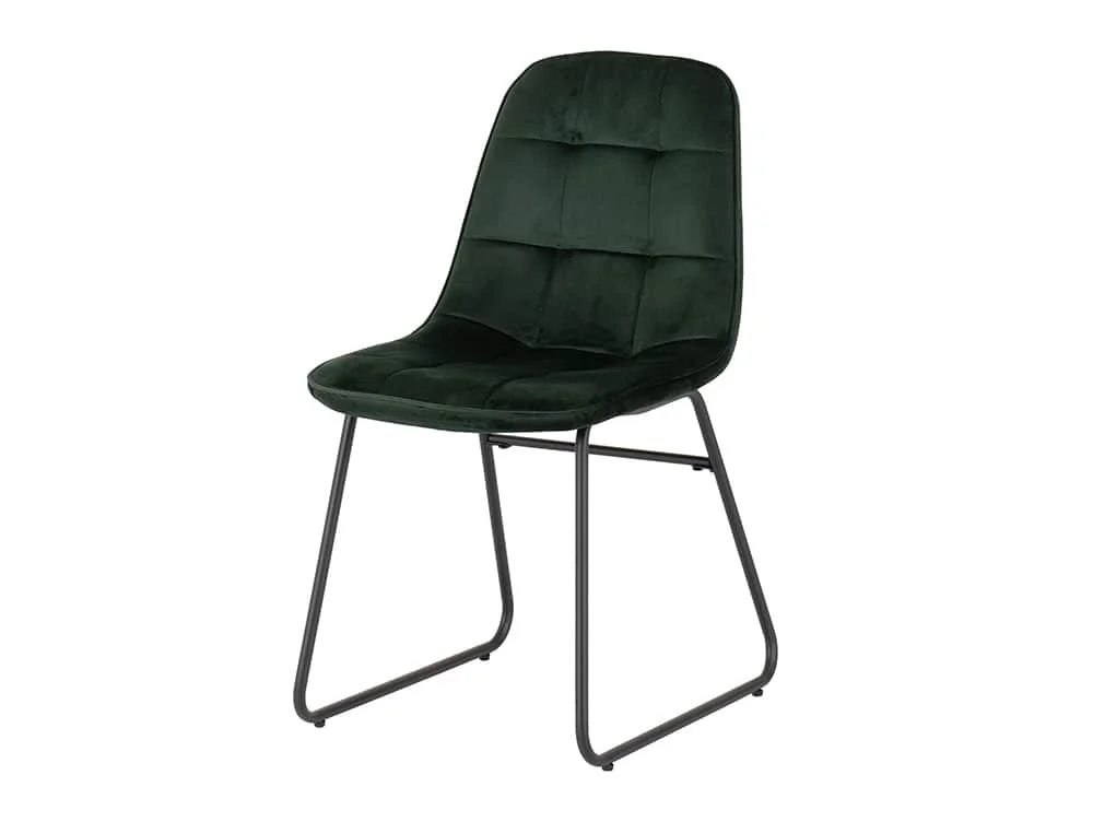 Seconique Seconique Lukas Set of 2 Green Velvet Dining Chairs