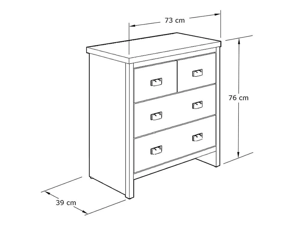 GFW GFW Boston Grey Wood Effect 2+2 Drawer Chest of Drawers