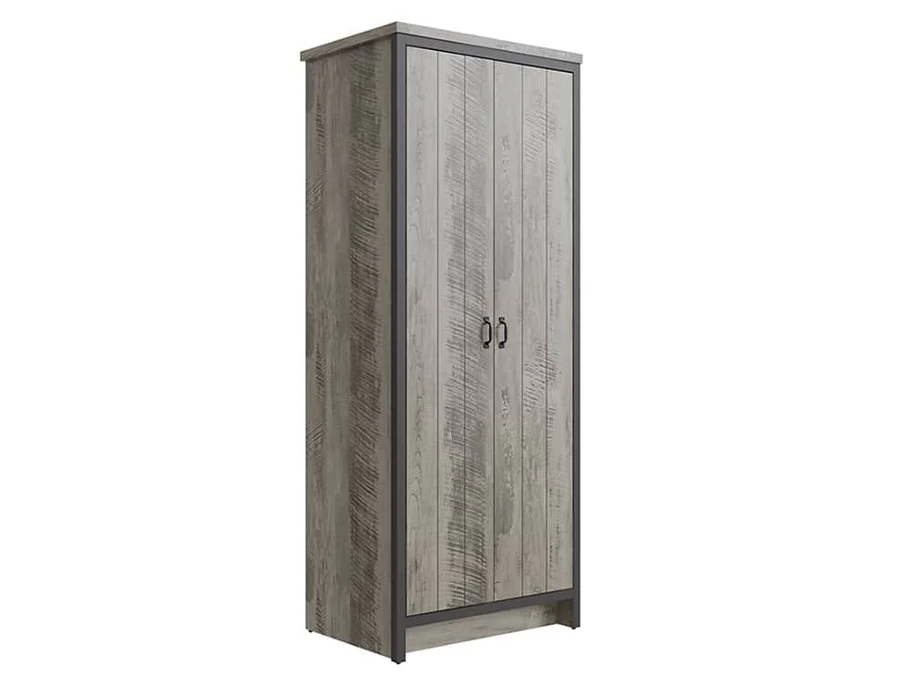 GFW GFW Boston Grey Wood Effect 2 Door Double Wardrobe