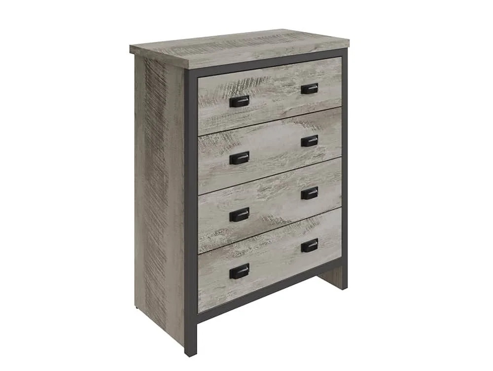 GFW GFW Boston Grey Wood Effect 4 Drawer Chest of Drawers