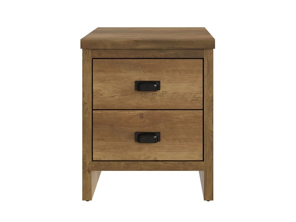 GFW GFW Boston Knotty Oak Effect Pair of 2 Drawer Bedside Tables