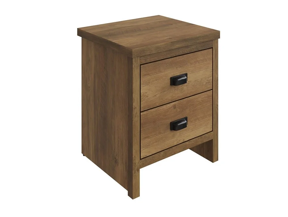 GFW GFW Boston Knotty Oak Effect Pair of 2 Drawer Bedside Tables