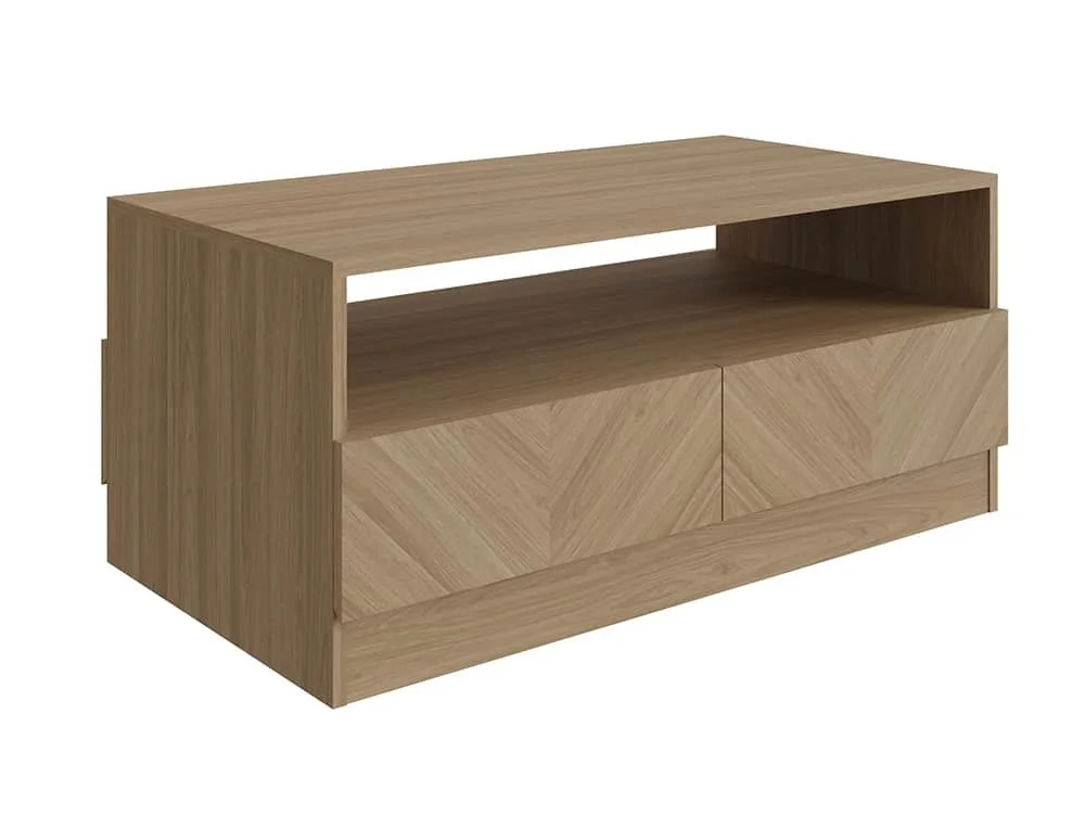 GFW GFW Catania Euro Oak 2 Drawer Coffee Table