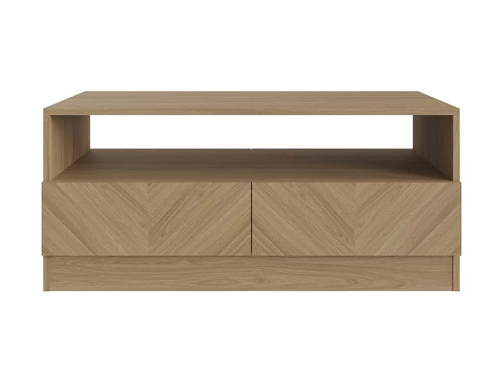 GFW GFW Catania Euro Oak 2 Drawer Coffee Table