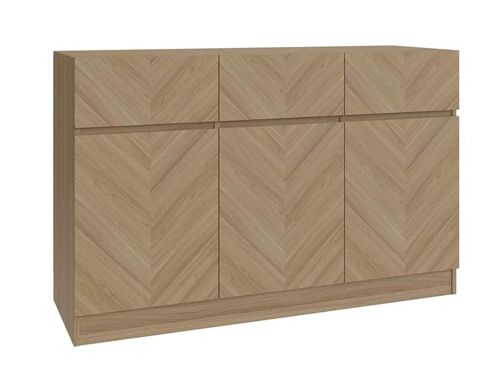 GFW GFW Catania Euro Oak 3 Door 3 Drawer Sideboard