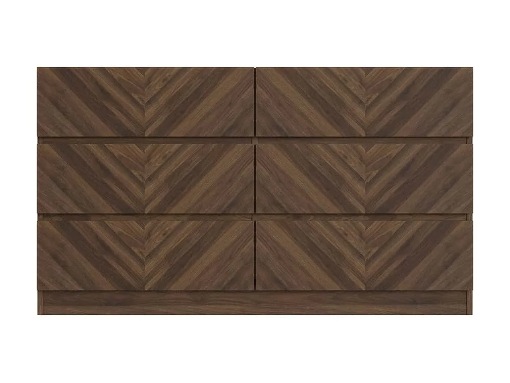 GFW GFW Catania Royal Walnut 3+3 Drawer Chest of Drawers