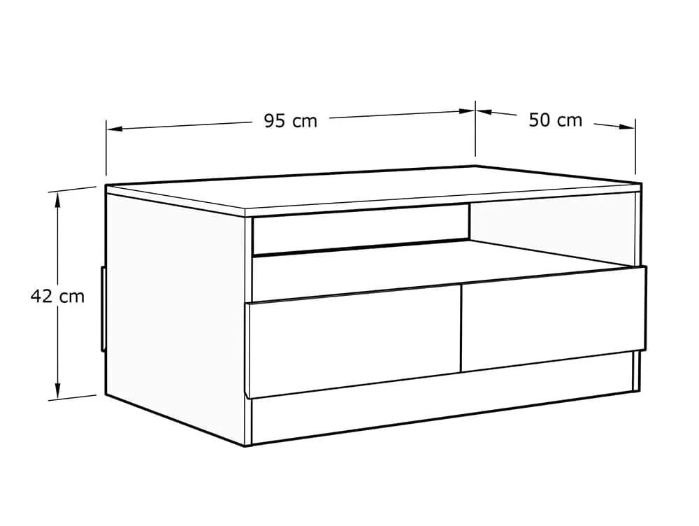 GFW GFW Catania Royal Walnut 2 Drawer Coffee Table