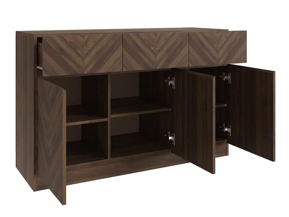 GFW GFW Catania Royal Walnut 3 Door 3 Drawer Sideboard