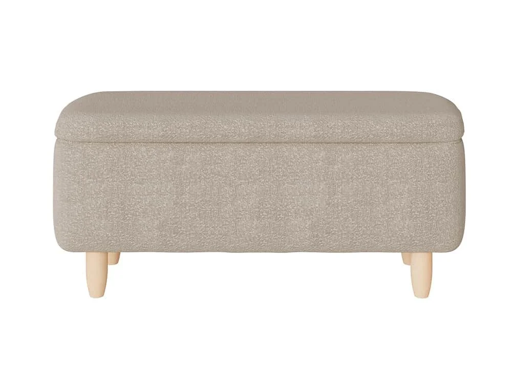 GFW GFW Florence Stone Boucle Fabric Ottoman Storage Bench