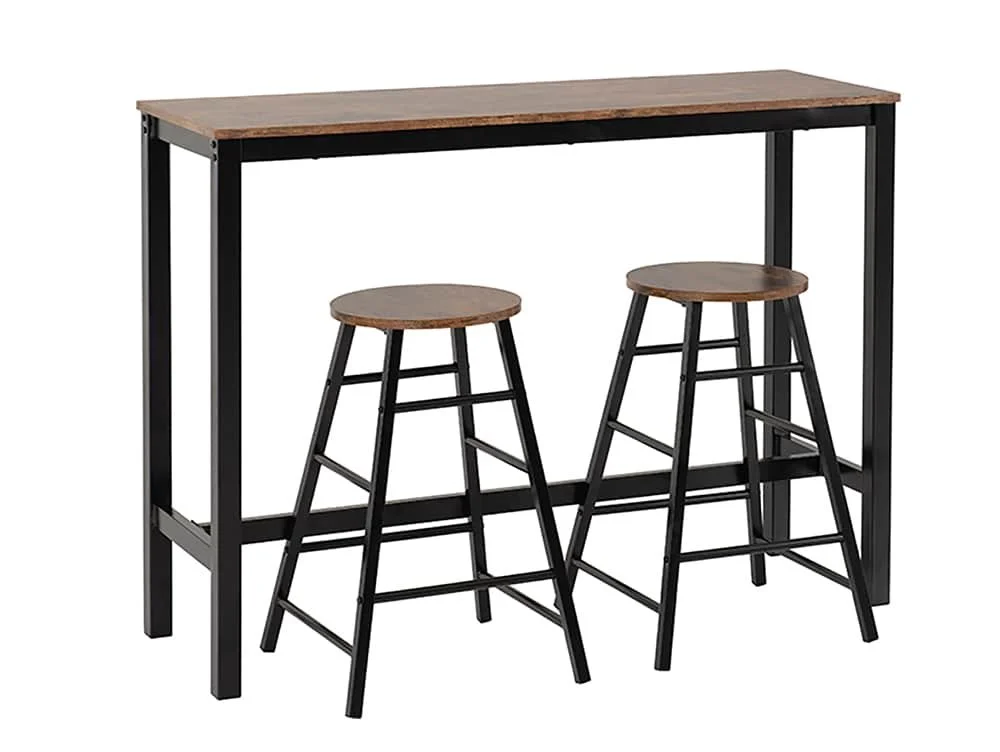 Seconique Seconique Athens Acacia and Black 2 Seat Bar Set