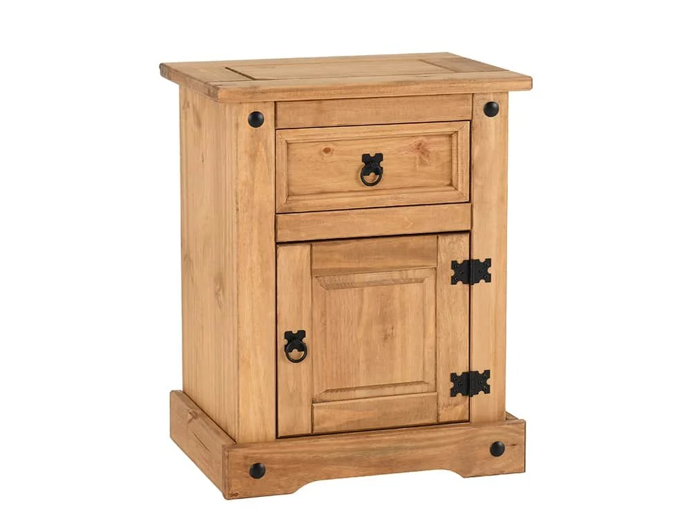 Seconique Seconique Corona Pine 1 Door 1 Drawer Bedside Table