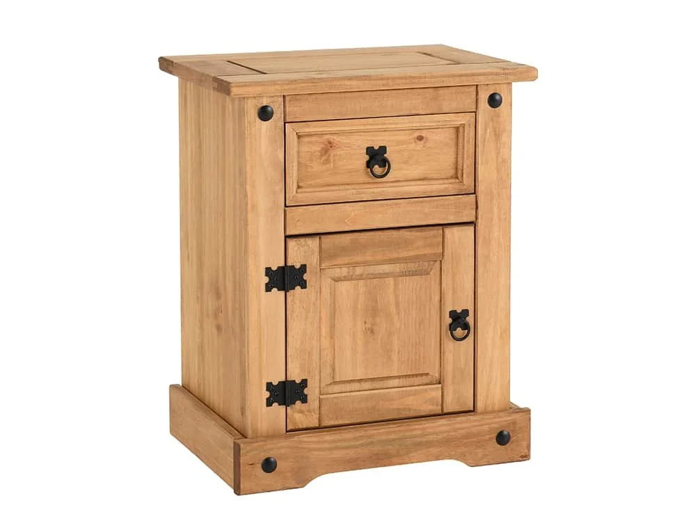 Seconique Seconique Corona Pine 1 Door 1 Drawer Bedside Table