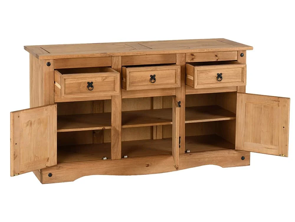 Seconique Seconique Corona Pine 3 Door 3 Drawer Sideboard