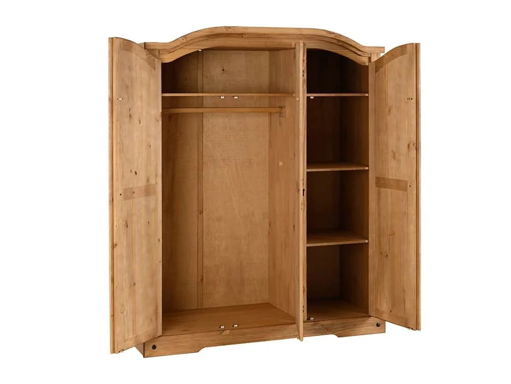 Seconique Seconique Corona Pine 3 Door Triple Wardrobe