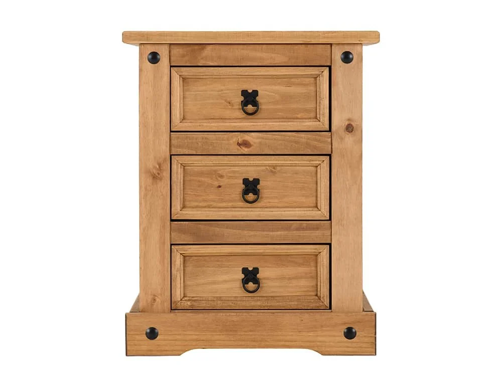 Seconique Seconique Corona Pine 3 Drawer Bedside Table