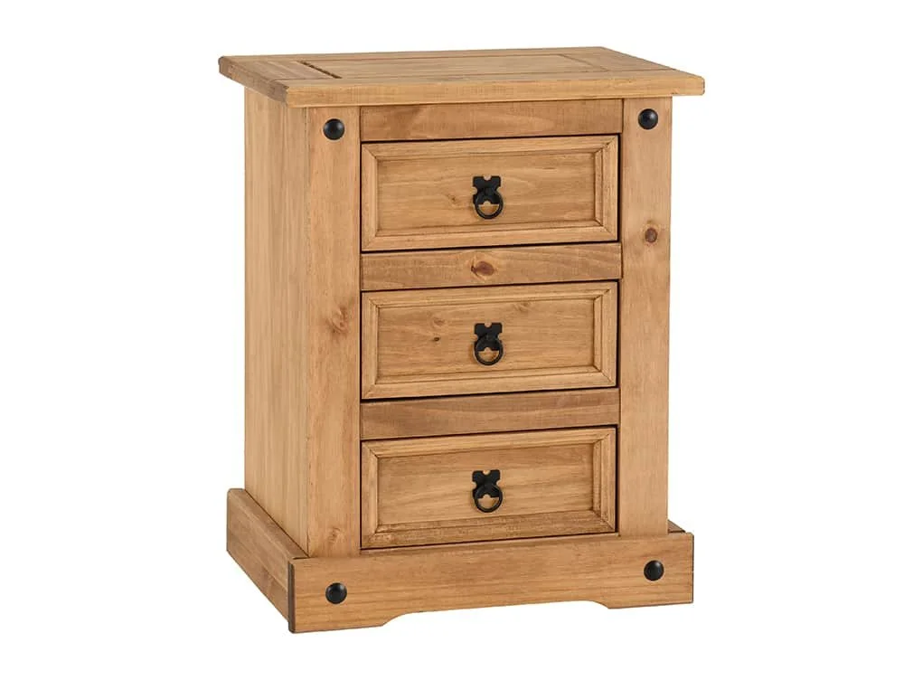 Seconique Seconique Corona Pine 3 Drawer Bedside Table