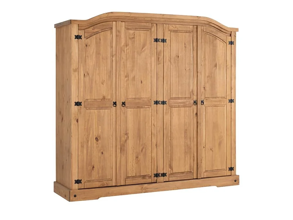 Seconique Seconique Corona Pine 4 Door Wardrobe