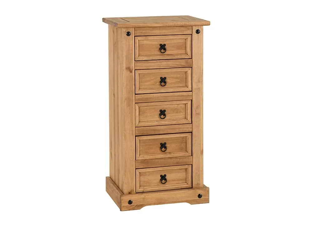 Seconique Seconique Corona Pine 5 Drawer Tall Chest of Drawers