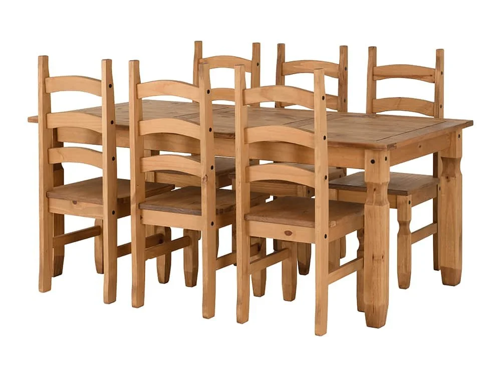 Seconique Seconique Corona Pine 182cm Dining Table and 6 Chair Set