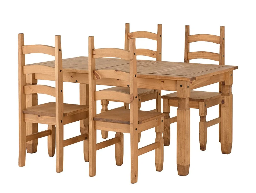 Seconique Seconique Corona Pine Extending Dining Table and 4 Chair Set