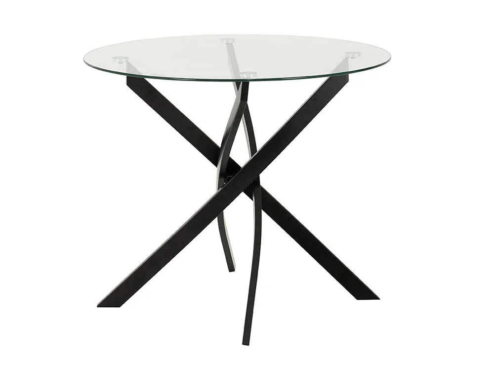 Seconique Seconique Sheldon 90cm Glass and Black Dining Table