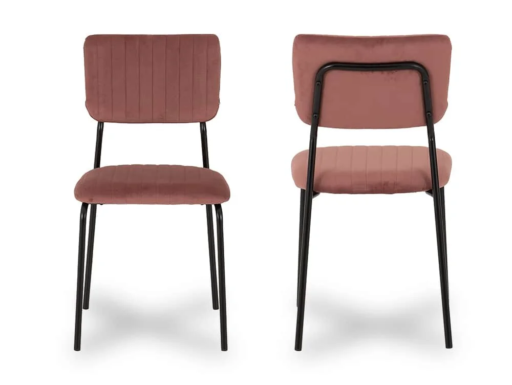 Seconique Seconique Sheldon Set of 4 Pink Velvet Dining Chairs