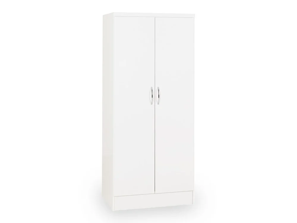 Seconique Seconique Nevada White High Gloss 2 Door Double Wardrobe