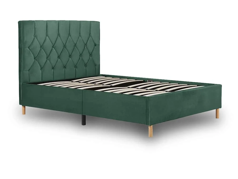 Birlea Furniture & Beds Birlea Loxley 4ft Small Double Green Fabric Bed Frame