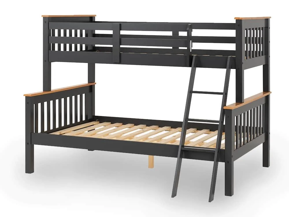 Seconique Seconique Neptune 3ft plus 4ft Grey and Oak Wooden Triple Bunk Bed Frame