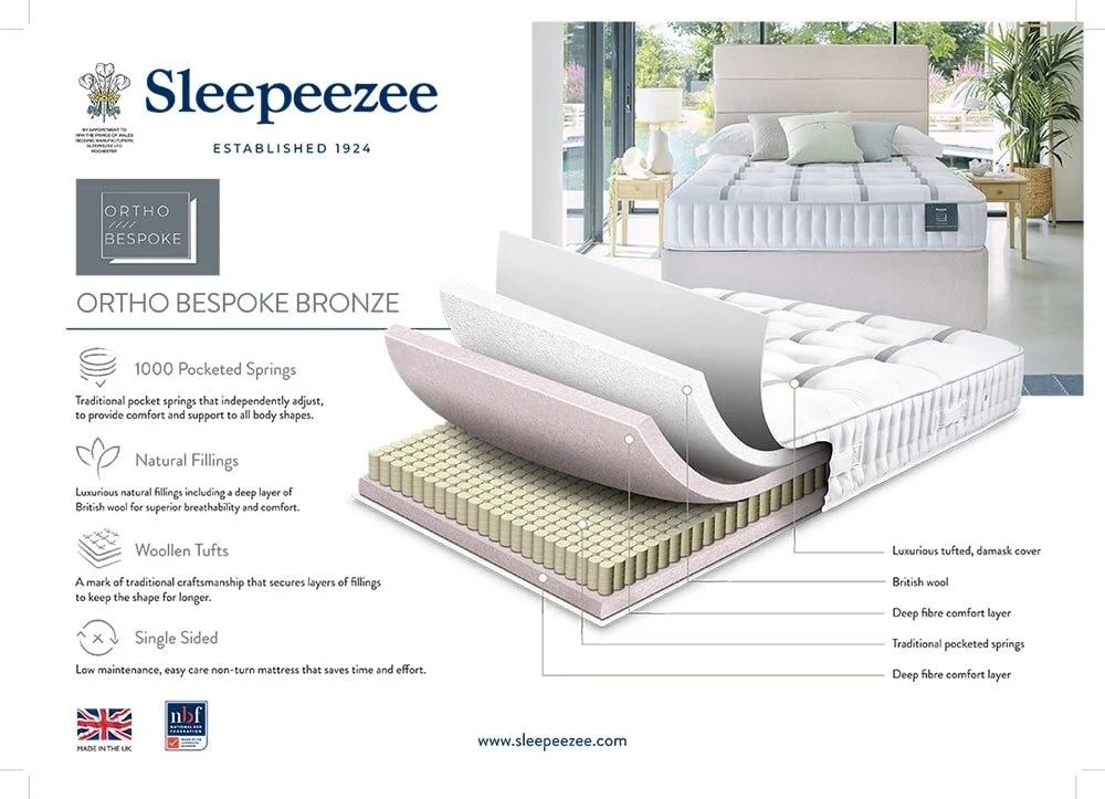 Sleepeezee Sleepeezee Ortho Bespoke Bronze Pocket 1000 3ft Single Mattress