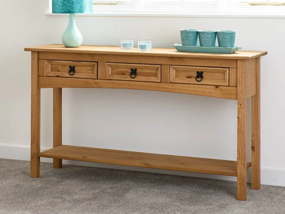 Seconique Seconique Corona Pine 3 Drawer Console Table