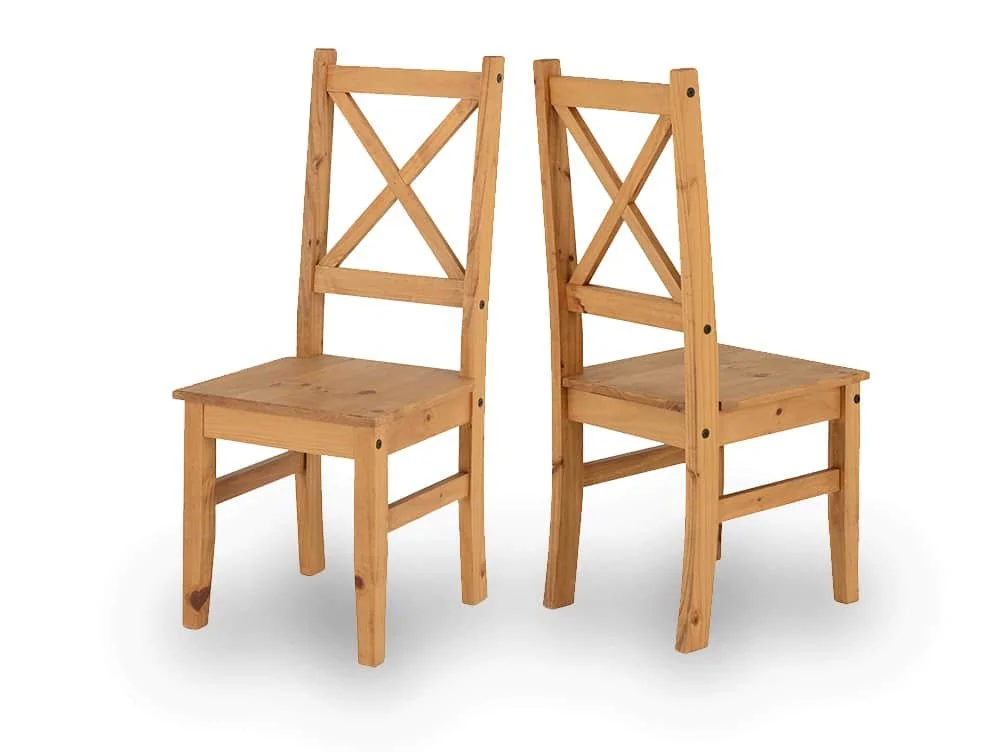 Seconique Seconique Salvador Set of 2 Waxed Pine Dining Chairs